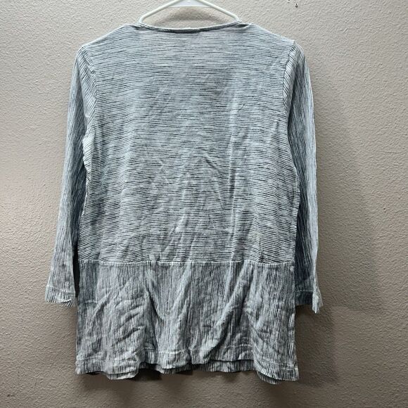 J. JILL Pure Jill Cotton Blend Striped Tunic Top size Small Lagenlook Pockets - Picture 4 of 5